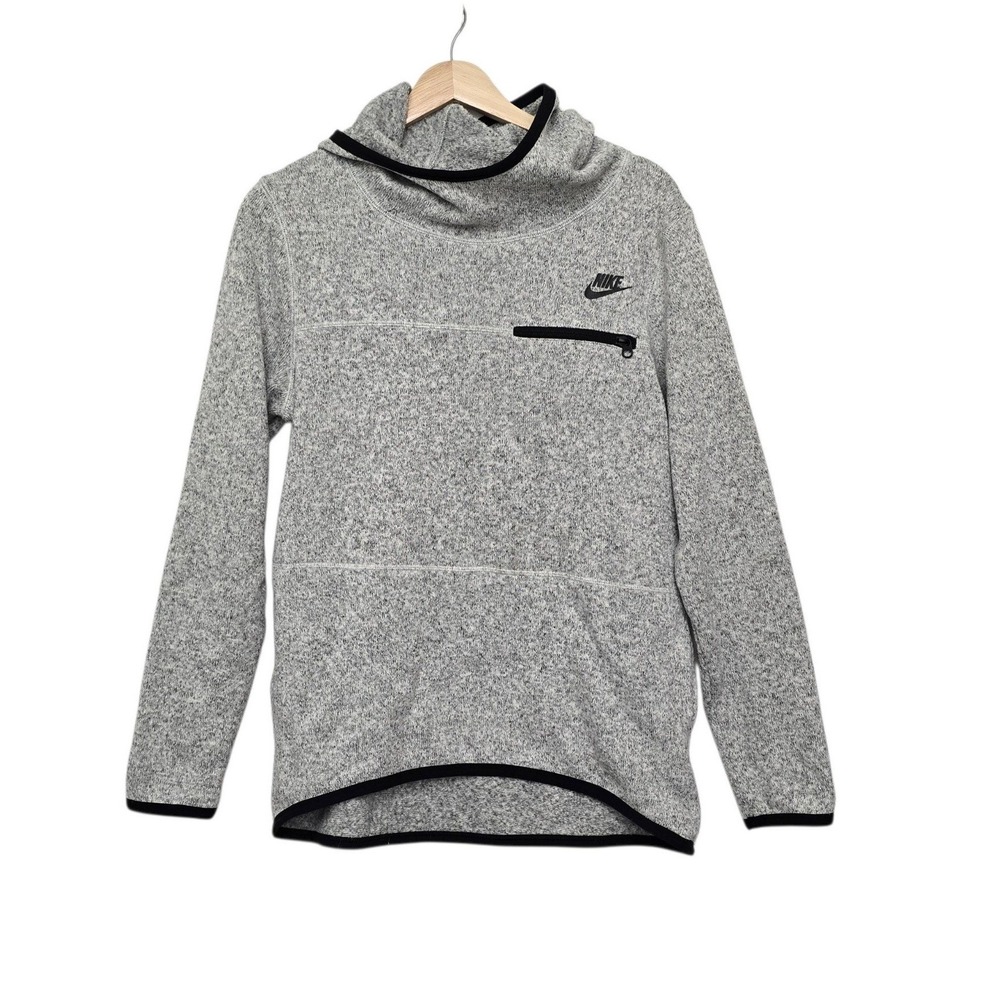 Nike Tech Fleece Funnel Neck Hoodie Grey Heather Pullover Mens Size Small